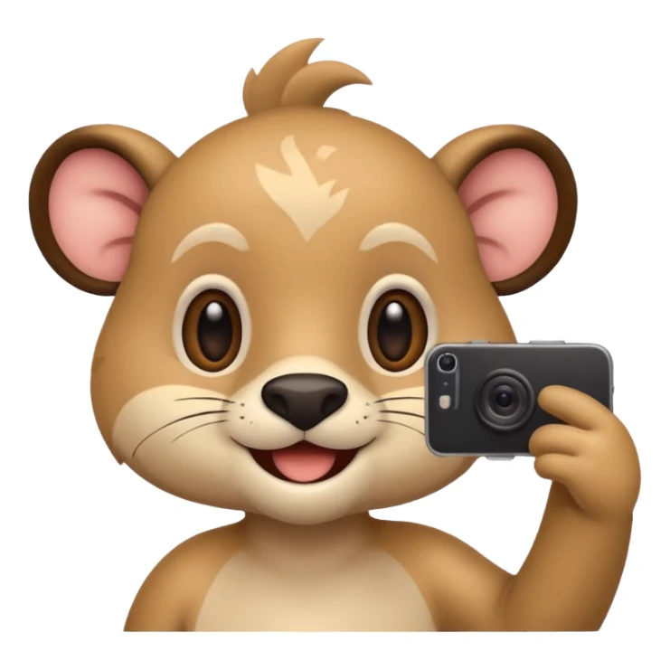 animal taking selfie sticker