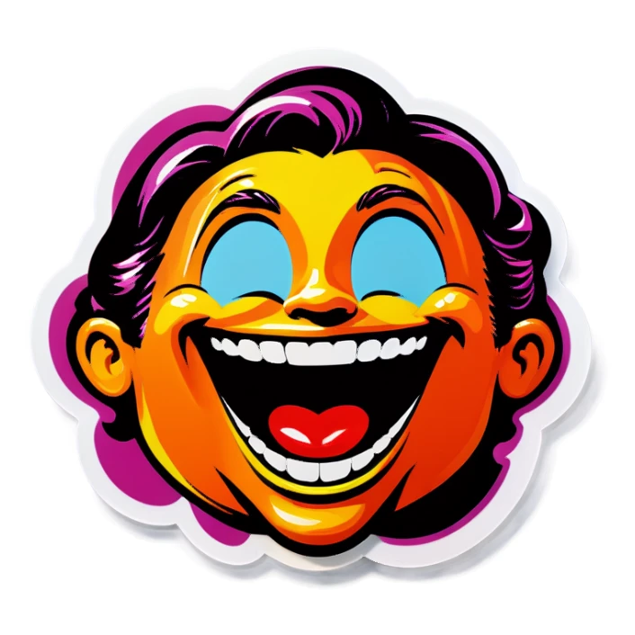 Pop art Giggling sticker