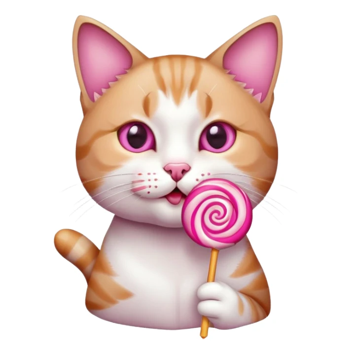 Cat sucking on a lollipop  sticker