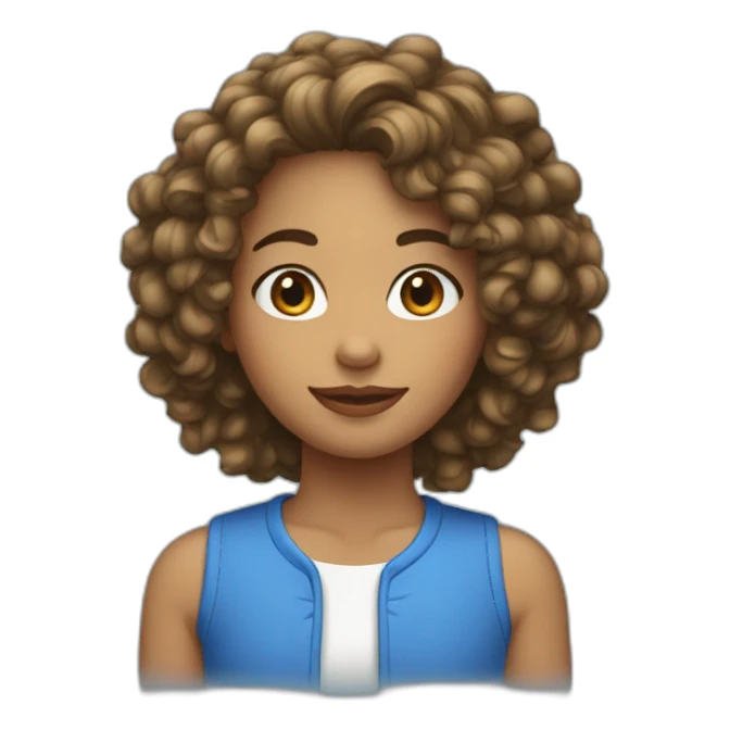 Fille au cheveux bouclés bleu  sticker