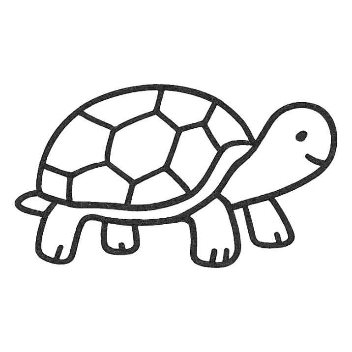 hand-drawn turtle with black outline sticker
