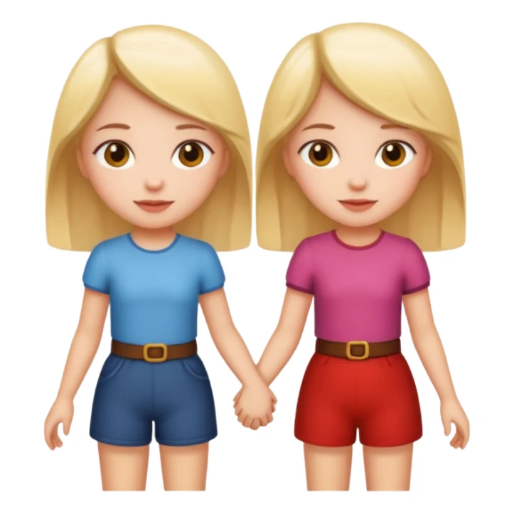 Two friends holding hands girls sticker