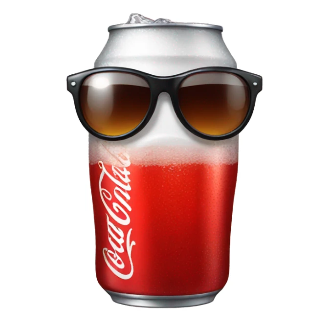 Coke soda with sunglasses sticker