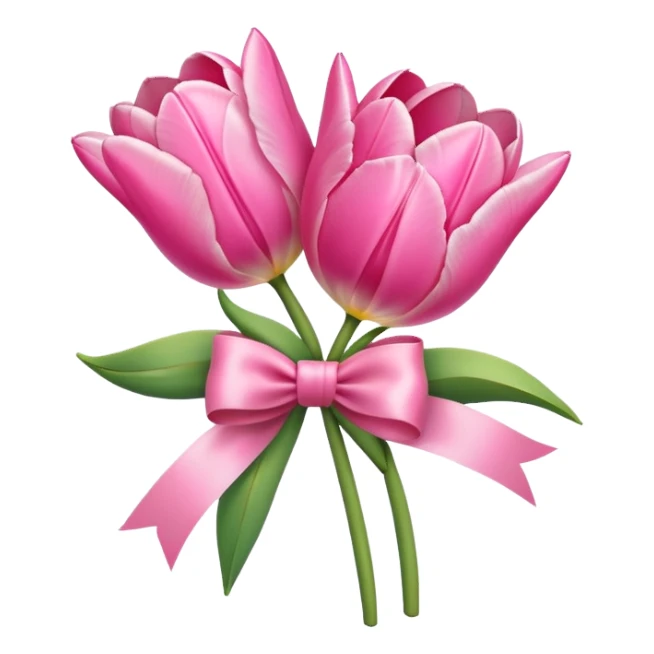 Pink tulips with a bow sticker