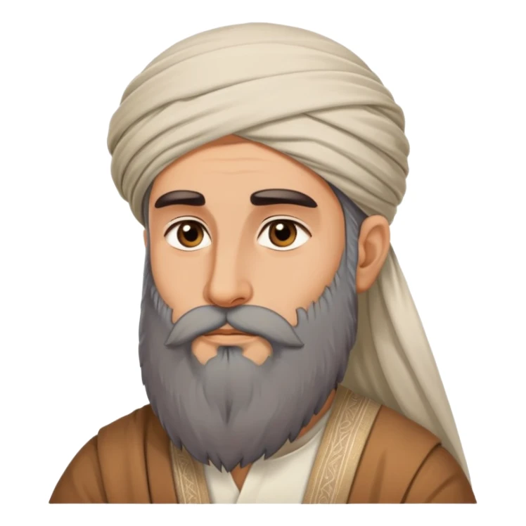 Middle Eastern sage with long beard in thoughtful pose sticker