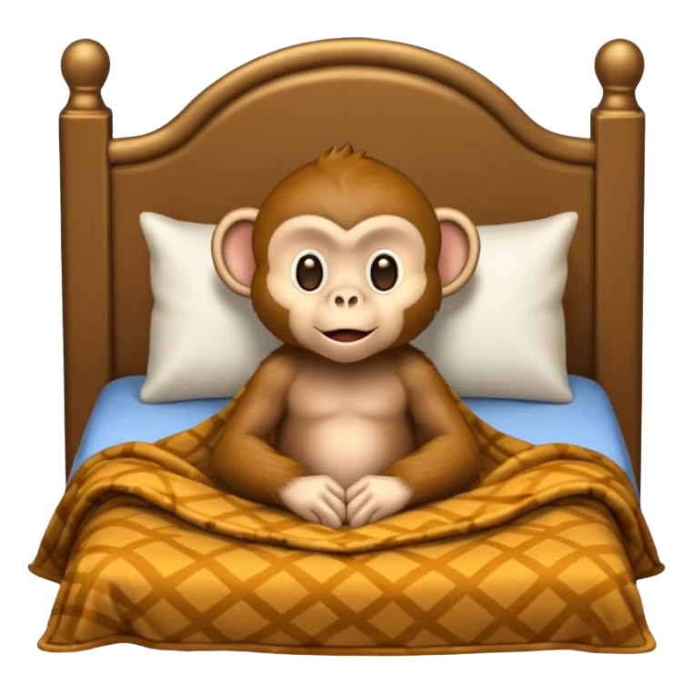 Monkey in bed sticker