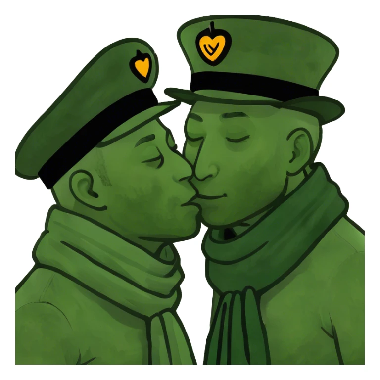 Men kissing sticker