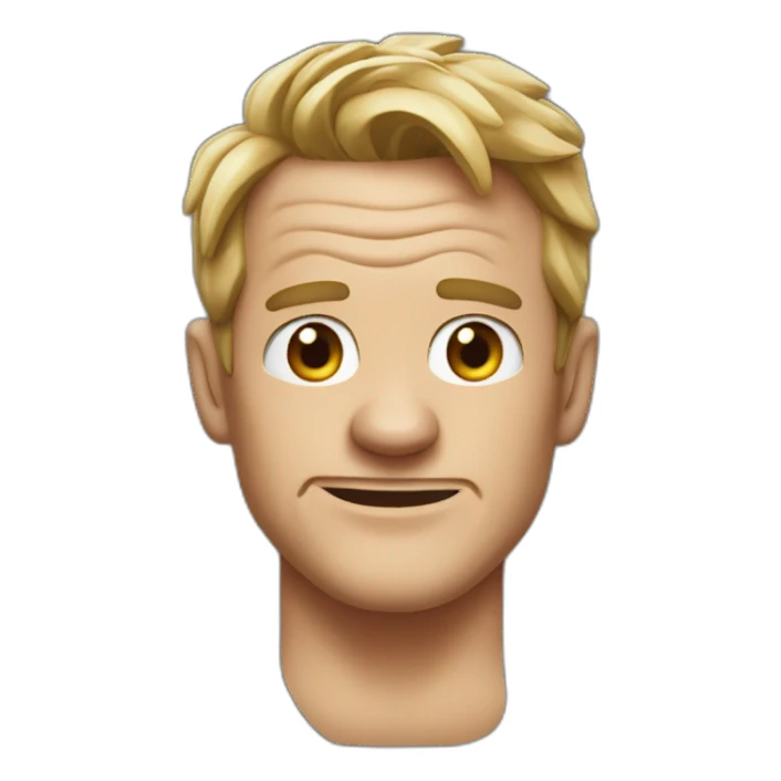 Gordan Ramsey with forehead wrinkles sticker