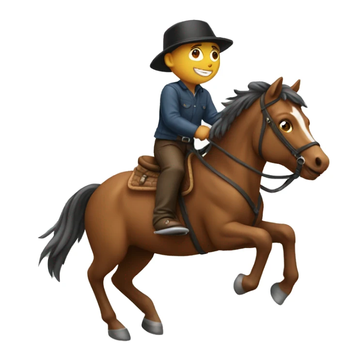 boy riding horse sticker