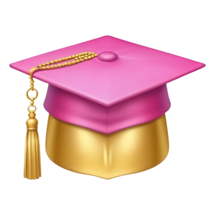 Pink light gradient gradation hat with gold tassel sticker