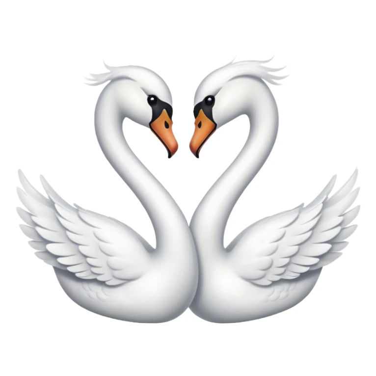Two swan making a heart 💗 emoji sticker