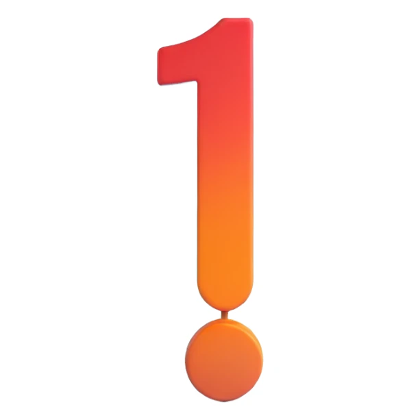 exclamation mark with red and orange gradient sticker
