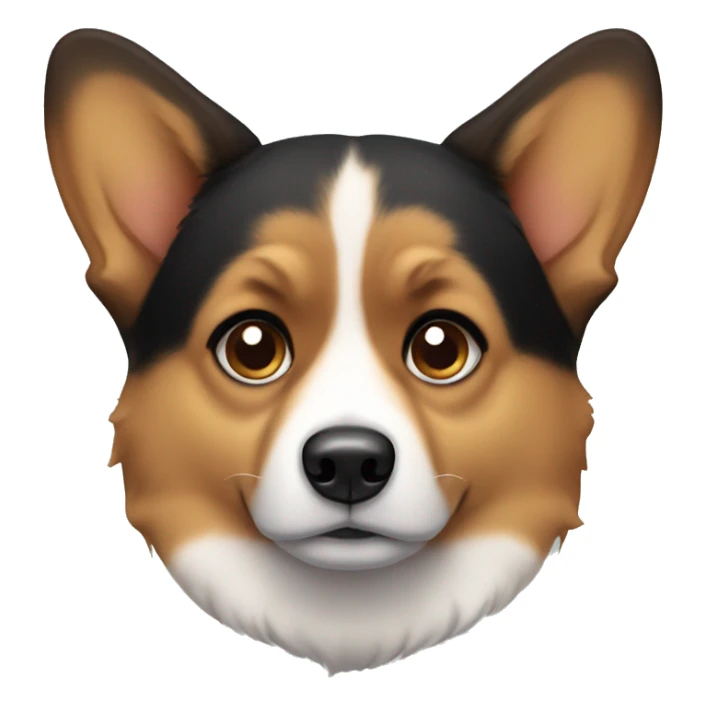 Sad black and brown corgi sticker