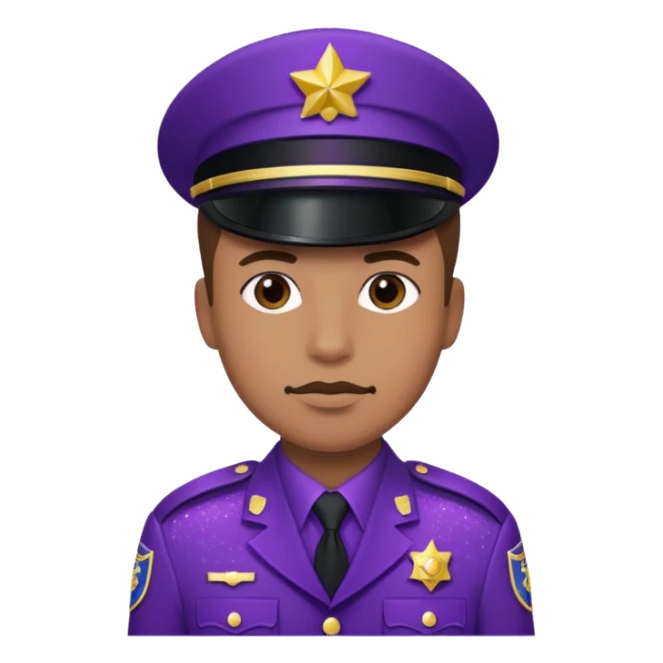 glitter purple officer sticker