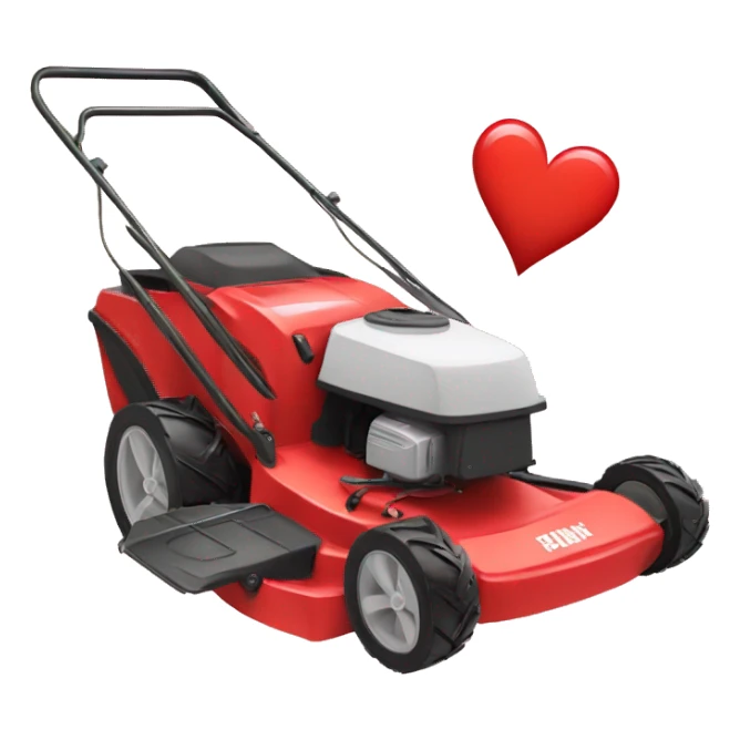 lawn mower with hearts sticker
