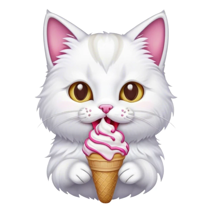 cat with ice cream sticker