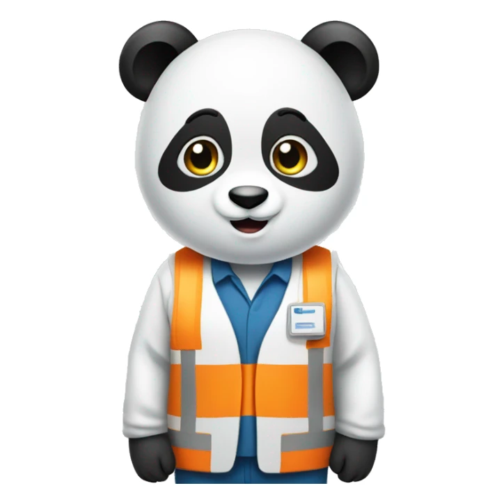 Panda wearing work wear sticker