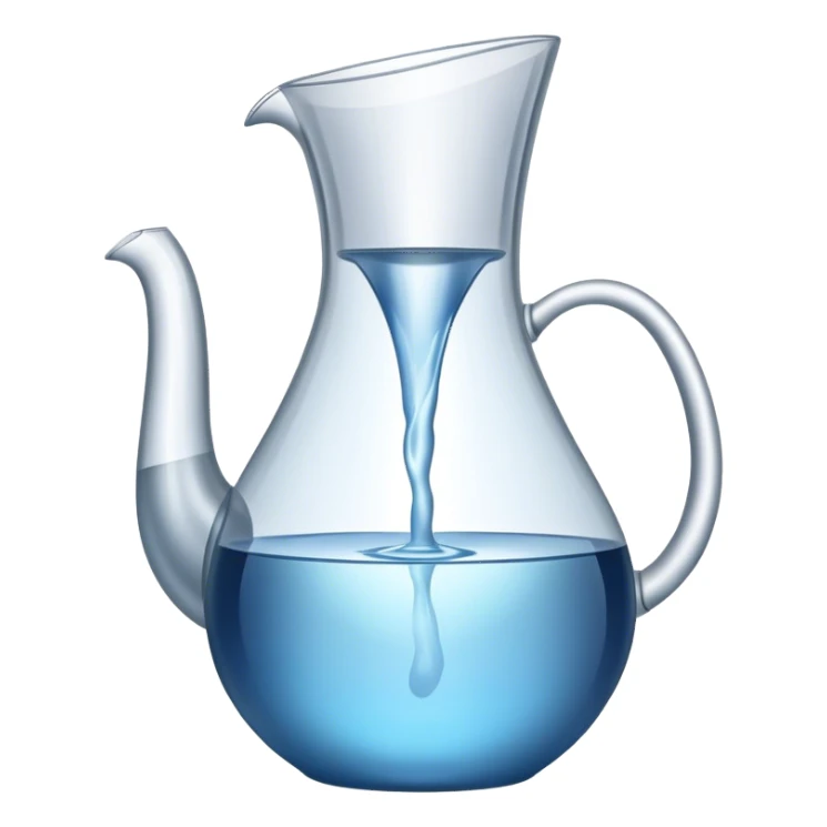 Water pouring from a water carafe sticker