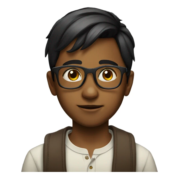Indian boy with Glasses on,  sticker