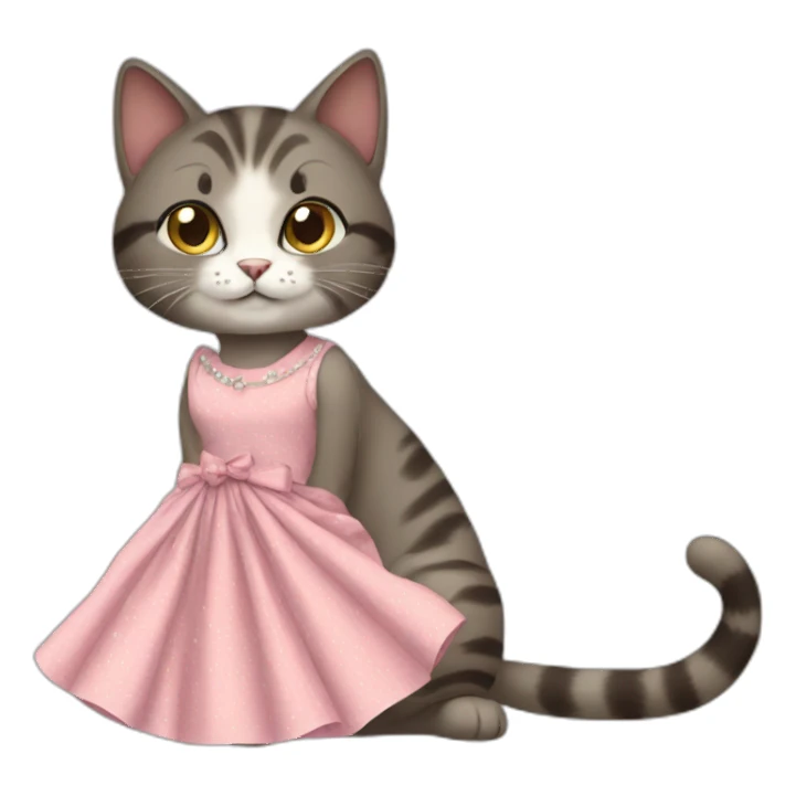 cat with dress sticker