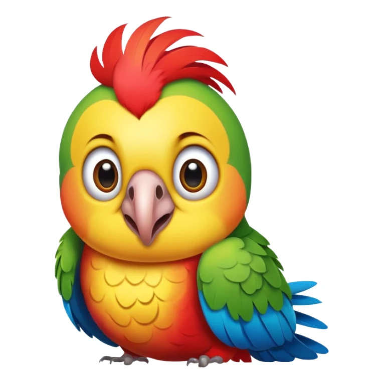 funny parrot with exaggerated silly face sticker