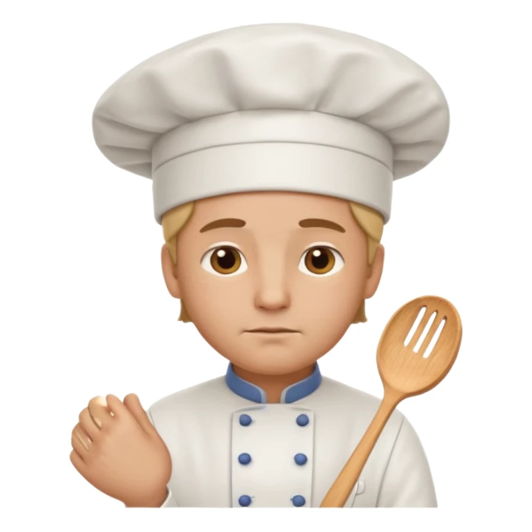thinking chef emoji with chef hat and thoughtful expression sticker