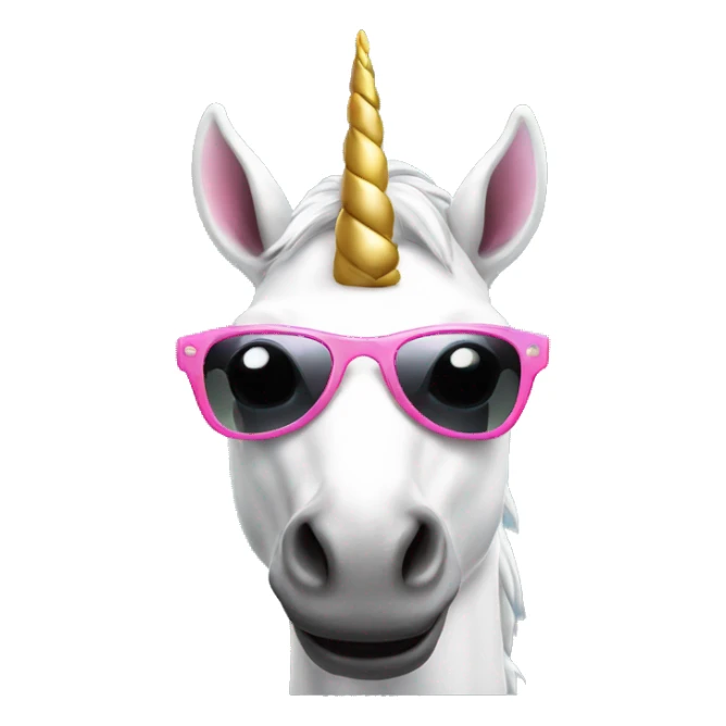 unicorn with sun glasses sticker