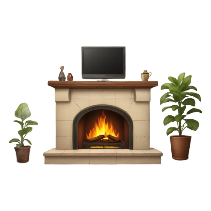 Realistic fireplace  sticker
