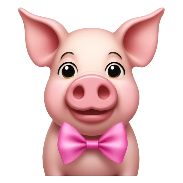 Pig with a pink bow sticker