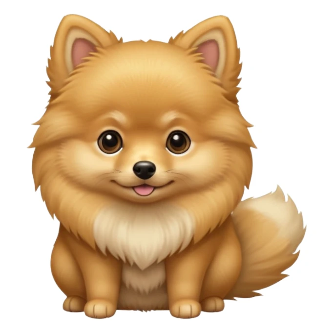 Create a cute tiny golden pomerania small not so furry sticker