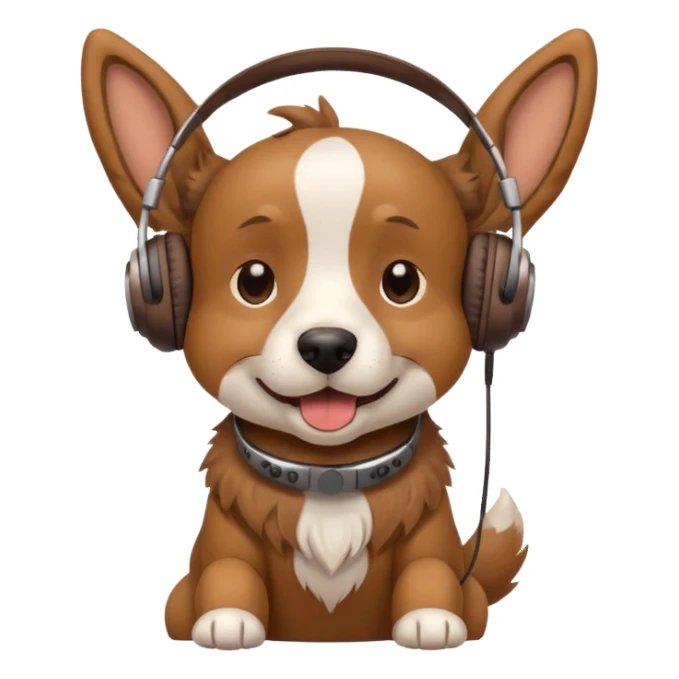 dog wearing headphones sticker