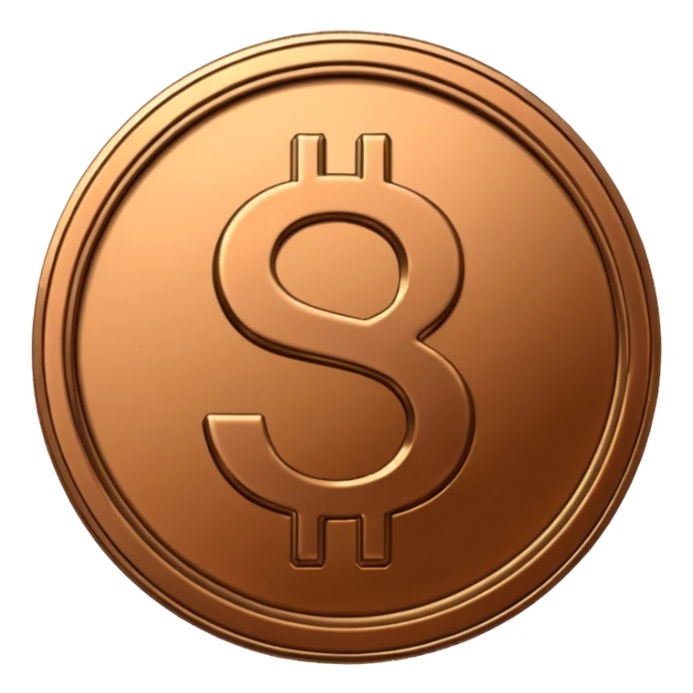 Coin bronze, Dollar sign. sticker