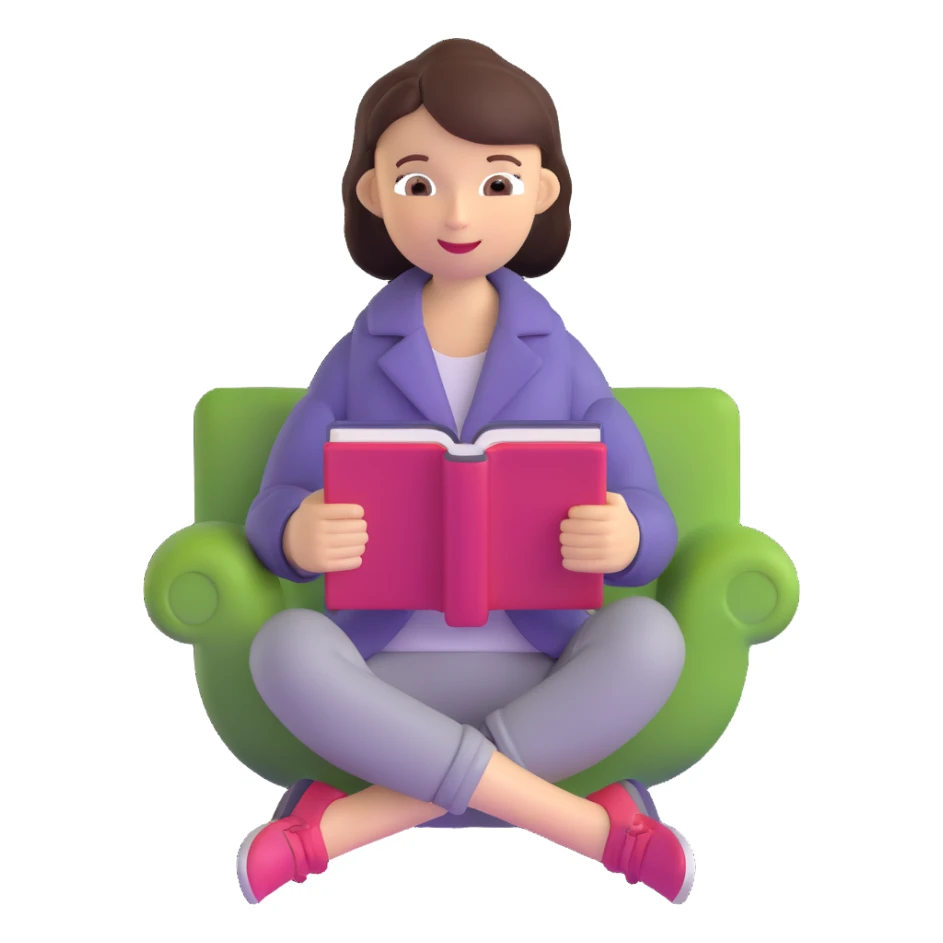 woman reading book sticker