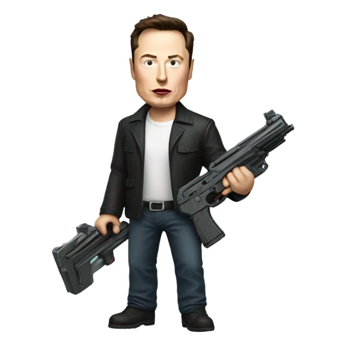 elon musk with toygun sticker