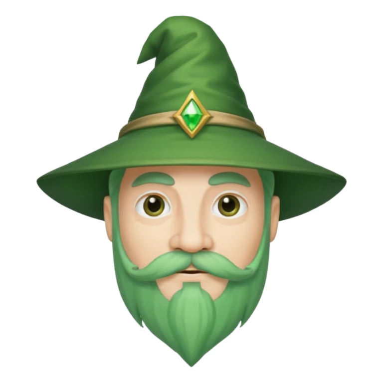 green wizard with mustache sticker