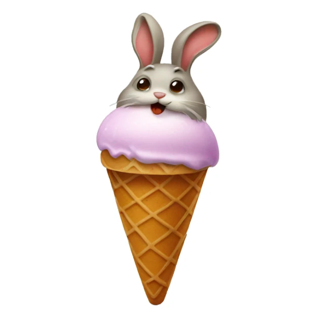 Icecream with rabbit sticker