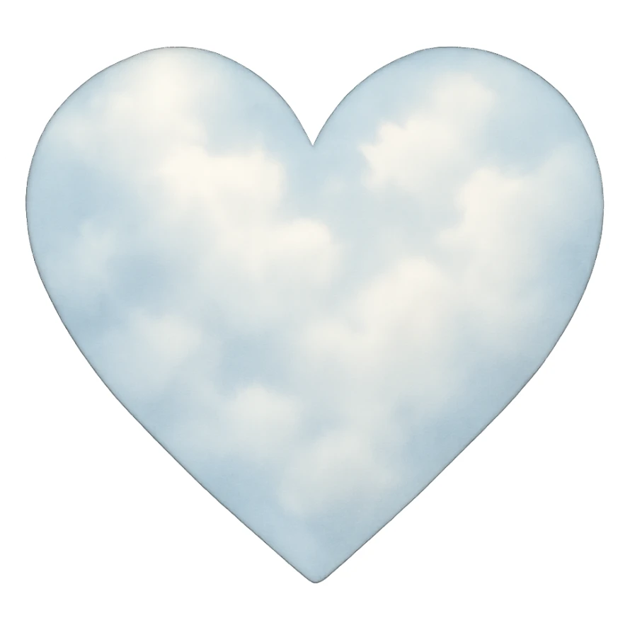 heart with a soft cloud texture sticker