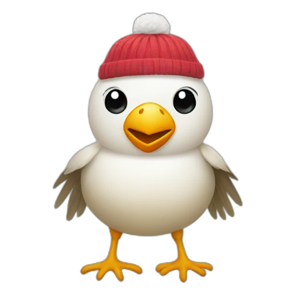 Bird with a sock on its head sticker