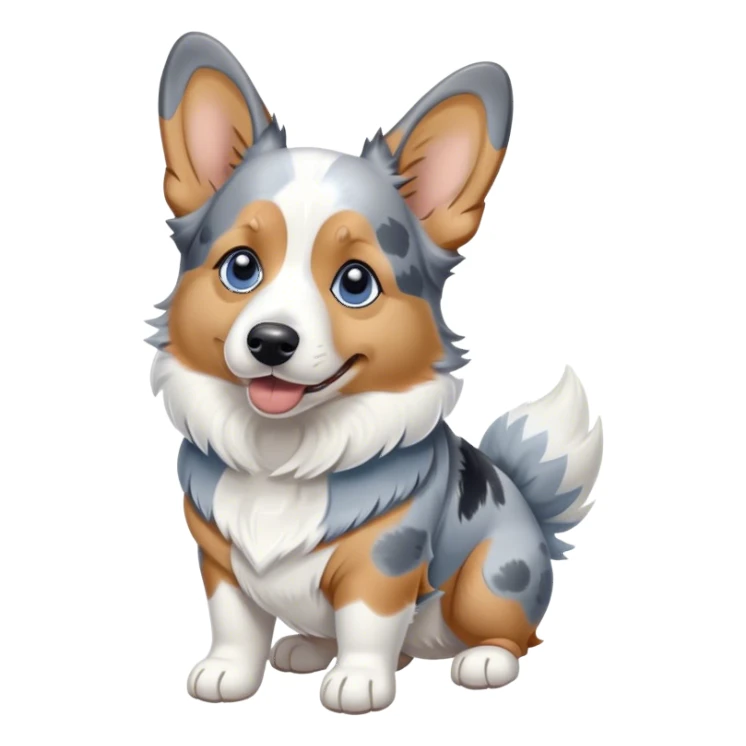 Blue Merle corgi splooting sticker