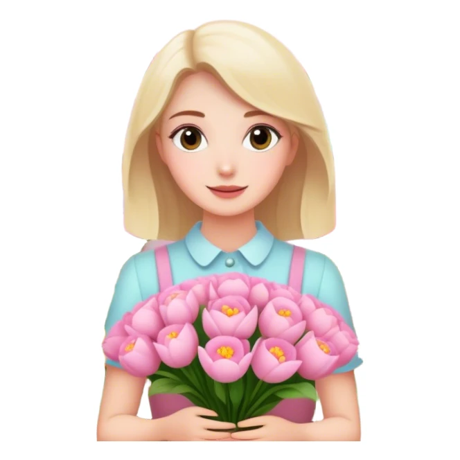 soft pink flower shop sticker