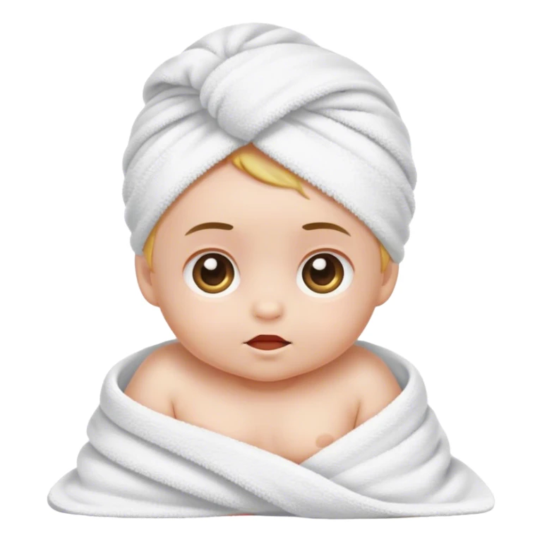 Baby wrapped  in towel sticker