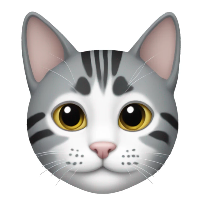gray cat with black and white stripes sticker