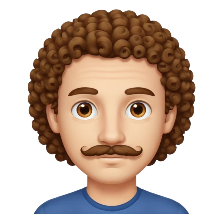 Curly Mustache Man young sticker