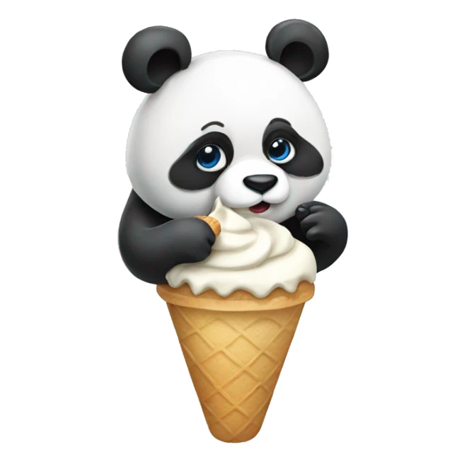 Panda eating ice cream sticker
