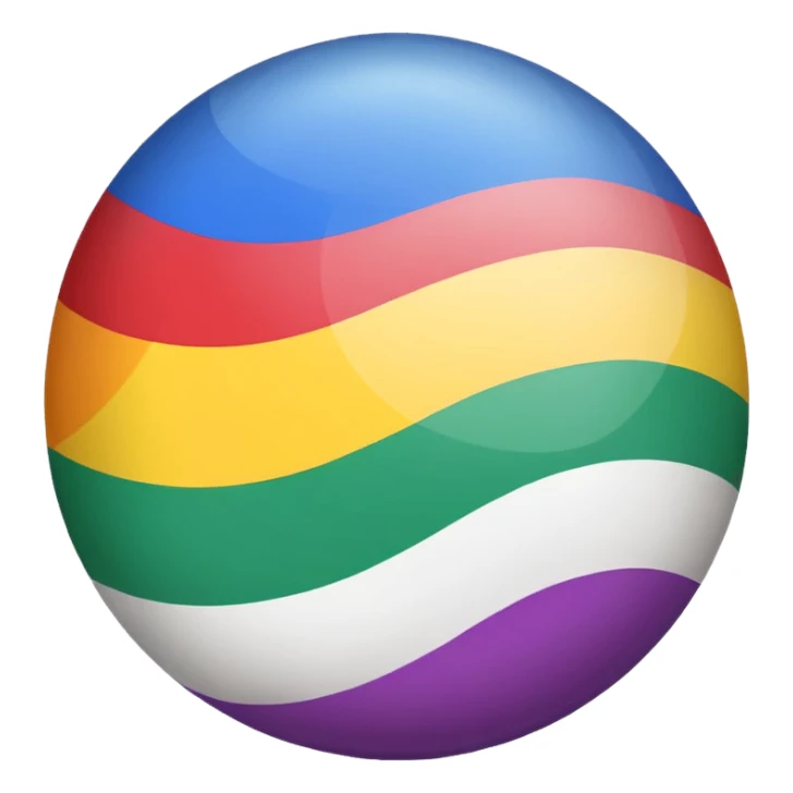 Rede Globo circle white rainbow flag sticker