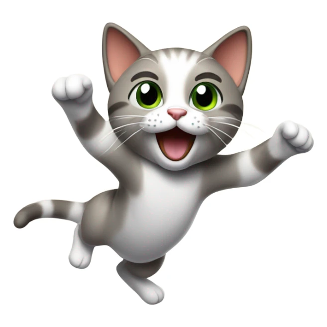 Cat slapping a toy in midair sticker
