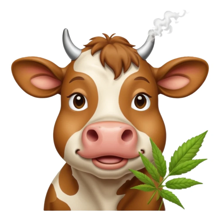 cow smoke weed sticker