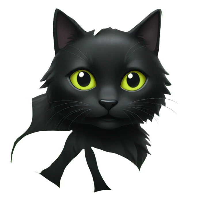 black cat playing with green leaves sticker