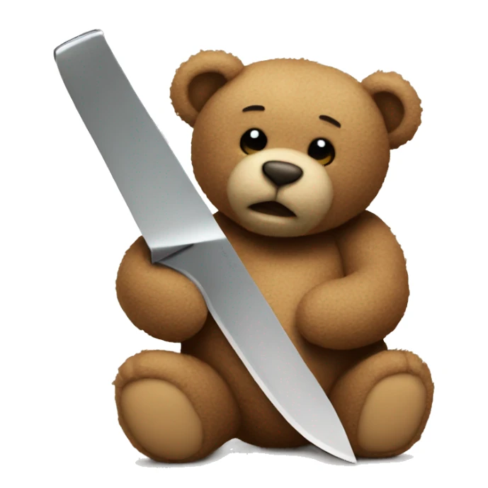 Teddy bear and a knife  sticker