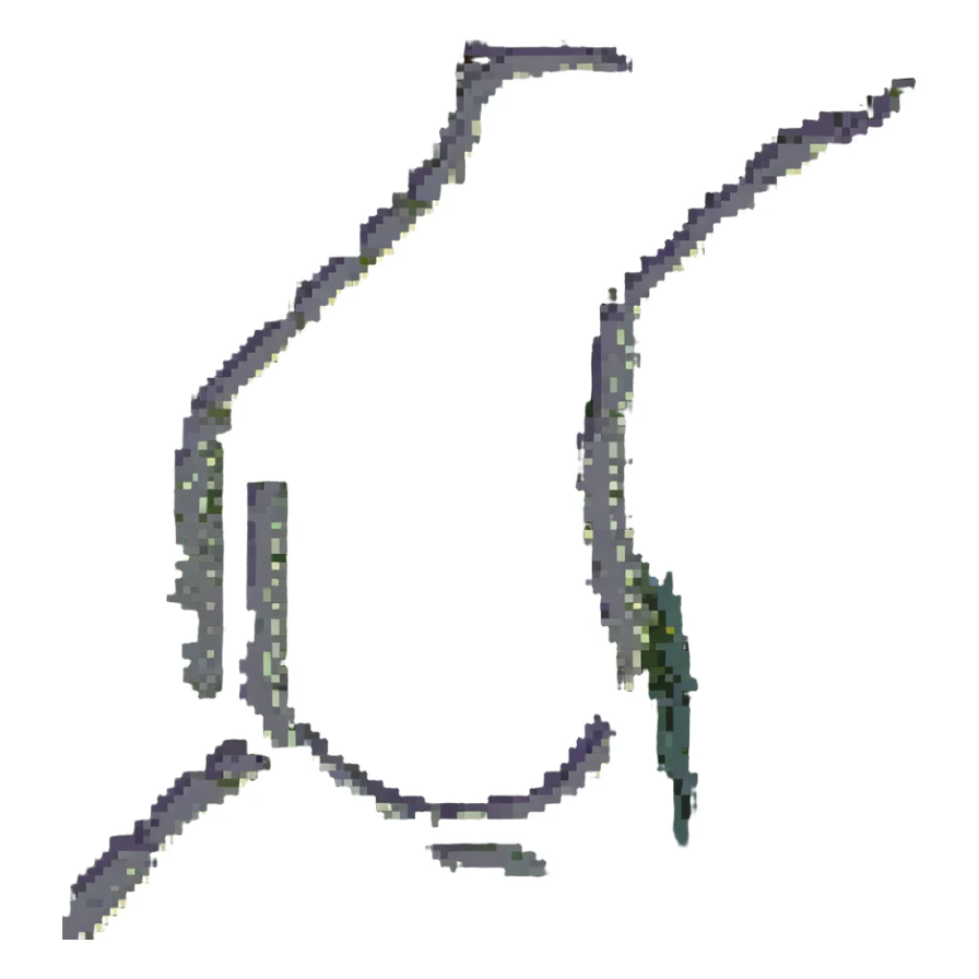 pixel art road with grass on the side sticker